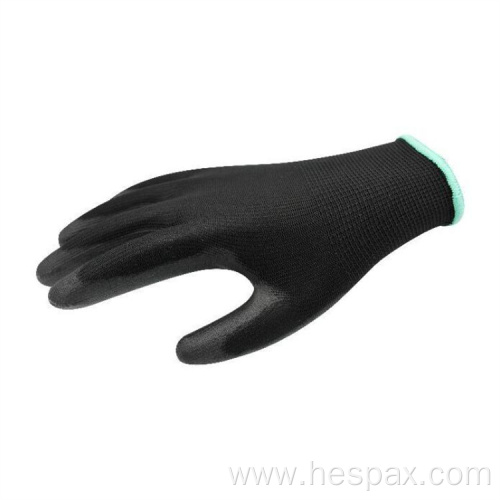 Hespax Seamless Knitted PU Gloves Electronic Assembly Garden